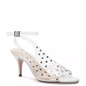 Schutz Brauna Studded Embellished PVC High Heel Sandal!